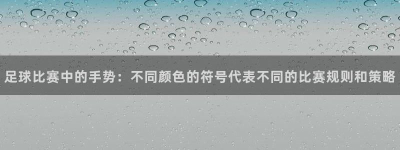  足球比赛中的手势：不同颜色的符号代表不同的比赛规则和策略